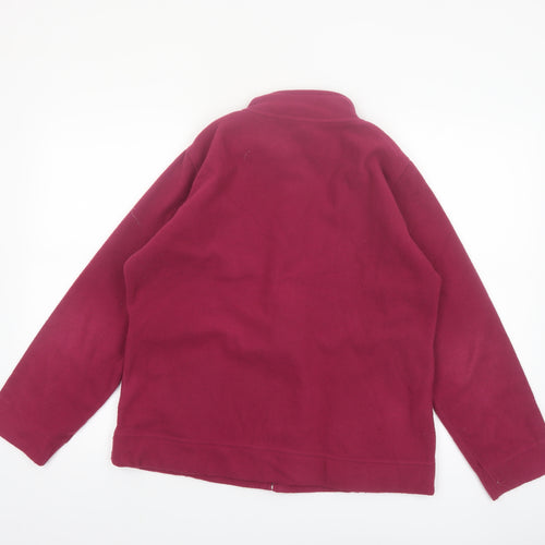 Isle Womens Red Fleece Full Zip Jacket Size M 14-16