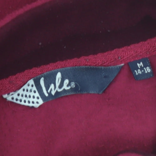 Isle Womens Red Fleece Full Zip Jacket Size M 14-16