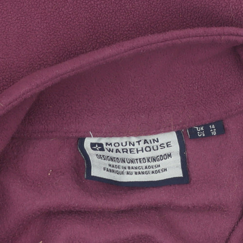 Mountain Warehouse Womens Purple Fleece Jacket UK 14 Full Zip