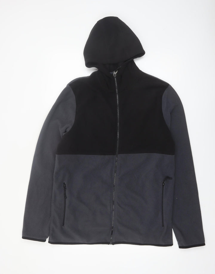 Mountain Warehouse Mens Black Full Zip Fleece Hoodie XL