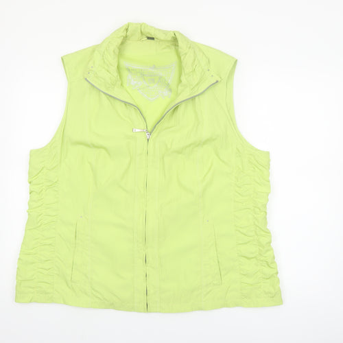 Barbara Lebek Womens Green Size 20 Lightweight Zip Waistcoat