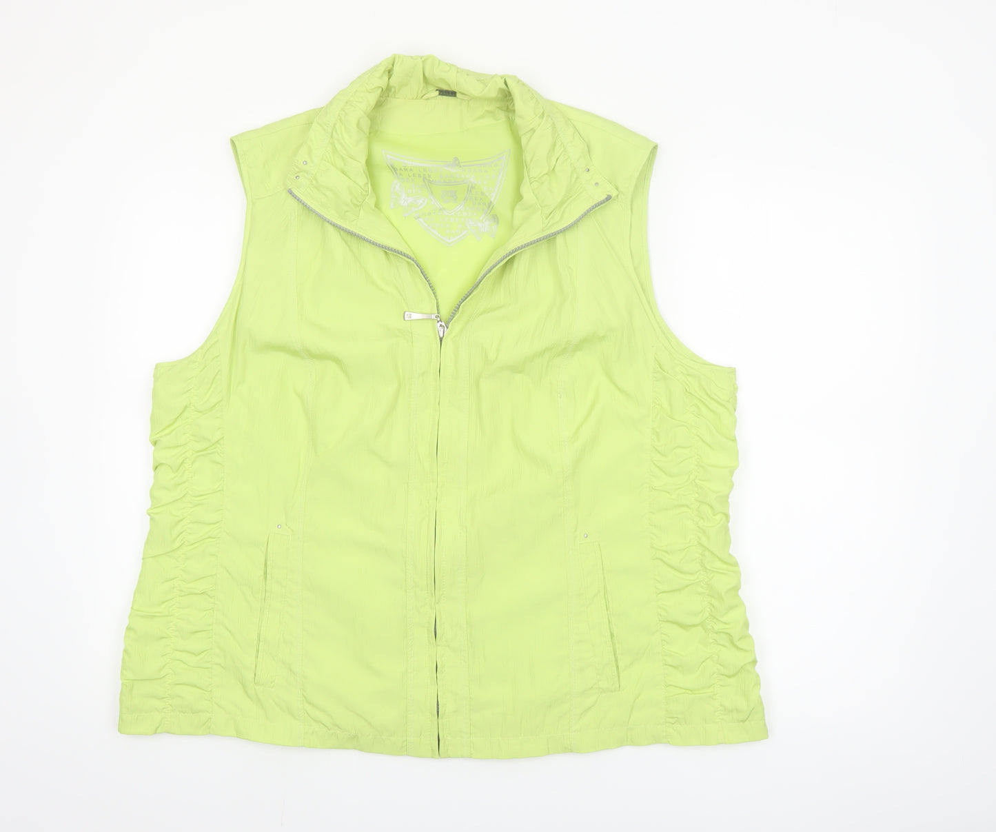 Barbara Lebek Womens Green Size 20 Lightweight Zip Waistcoat