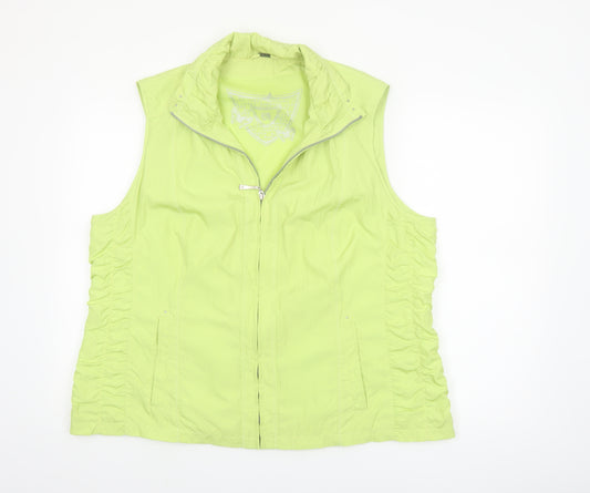 Barbara Lebek Womens Green Size 20 Lightweight Zip Waistcoat