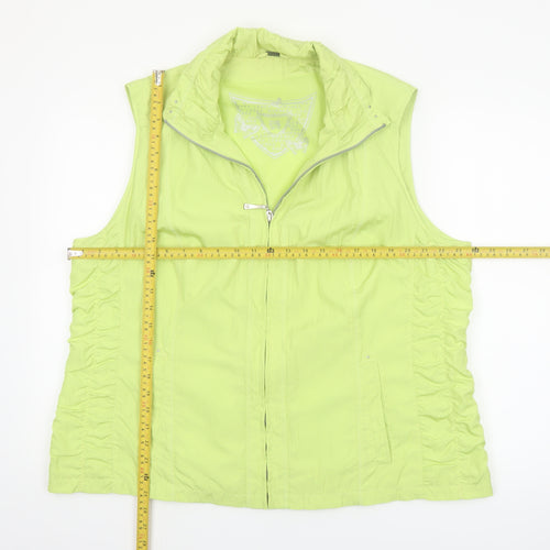 Barbara Lebek Womens Green Size 20 Lightweight Zip Waistcoat