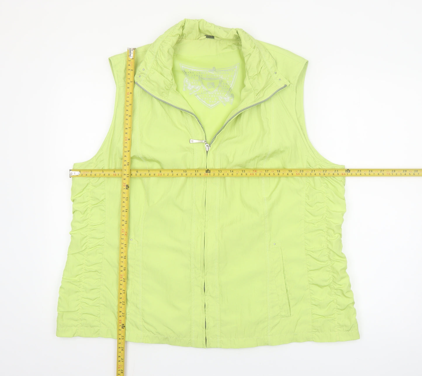 Barbara Lebek Womens Green Size 20 Lightweight Zip Waistcoat