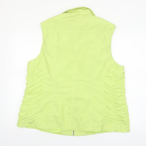 Barbara Lebek Womens Green Size 20 Lightweight Zip Waistcoat