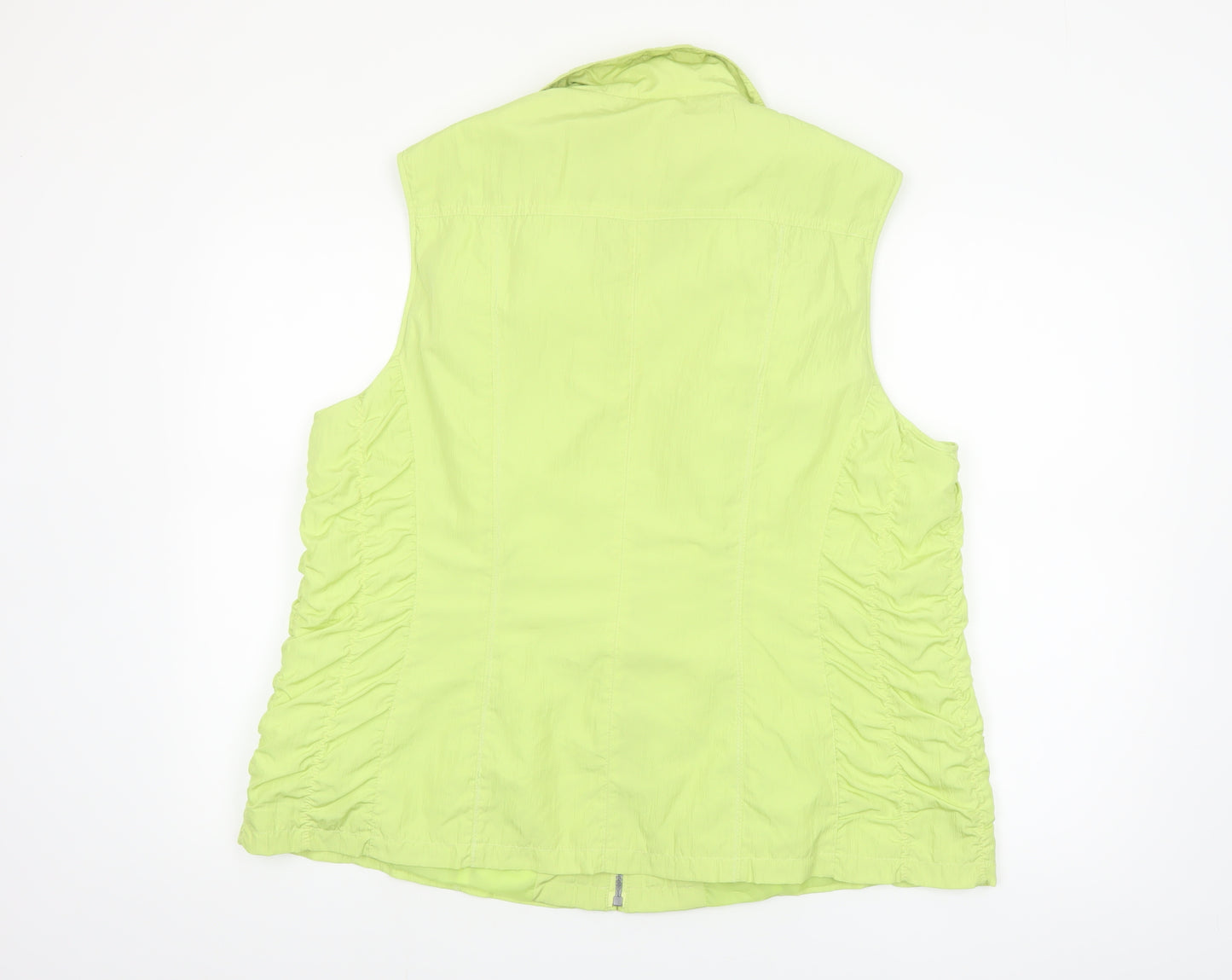 Barbara Lebek Womens Green Size 20 Lightweight Zip Waistcoat