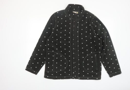 Alice Collins Women's Black Polka Dot Fleece Jacket Size 18