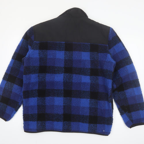 Regatta Mens Blue Check Fleece Jacket L Full Zip Outdoor Winter