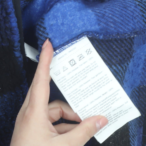 Regatta Mens Blue Check Fleece Jacket L Full Zip Outdoor Winter