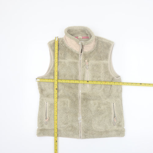 White Stuff Women's Beige Fleece Zip Waistcoat Size 12