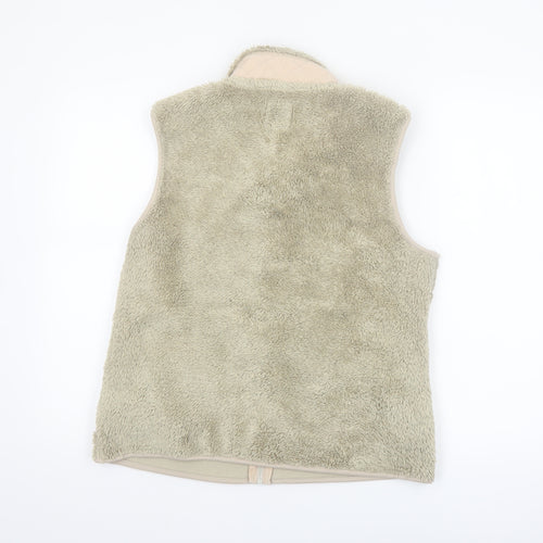 White Stuff Women's Beige Fleece Zip Waistcoat Size 12