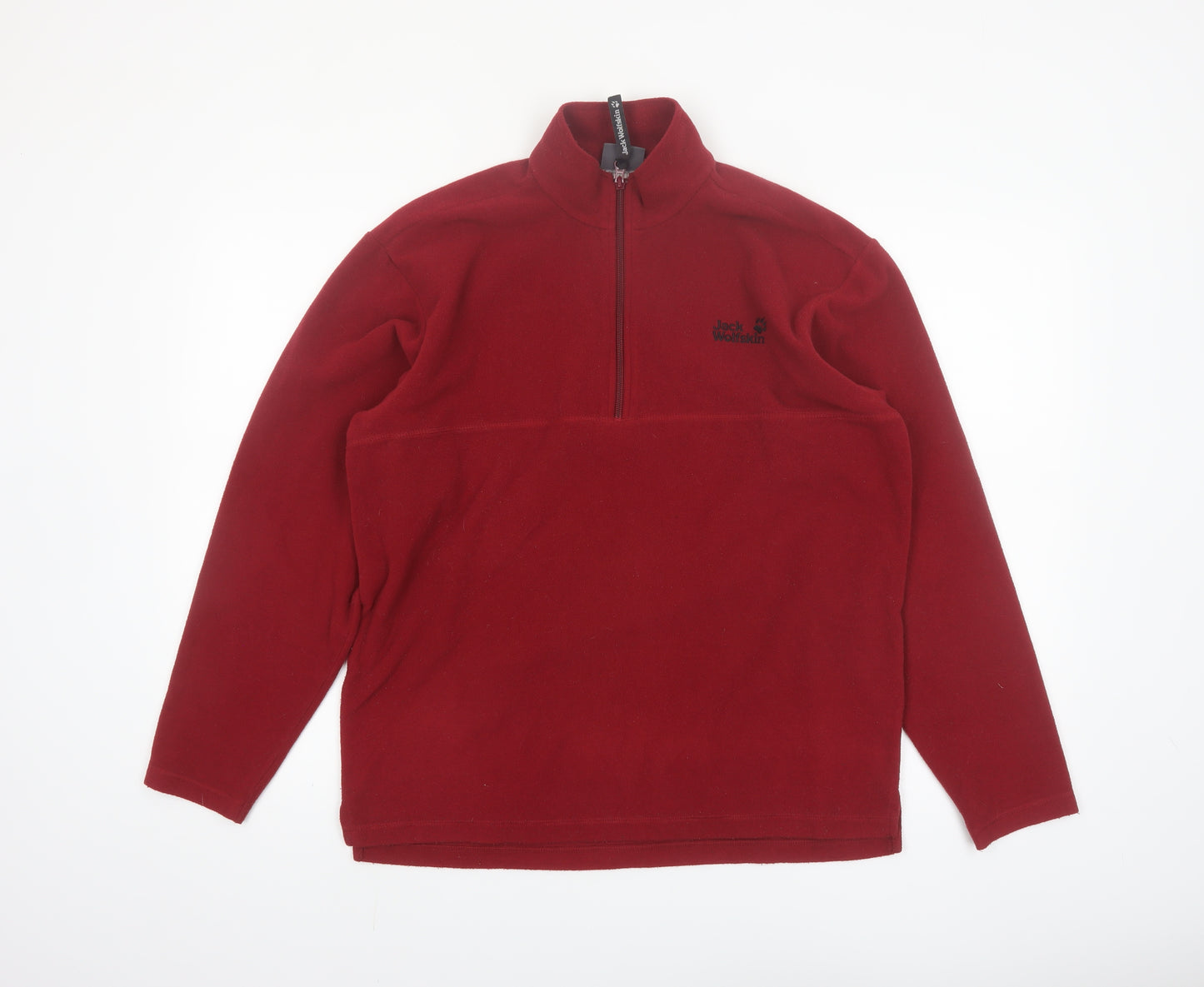 Jack Wolfskin Men's Red Fleece 1/2 Zip Pullover Sweatshirt Size S