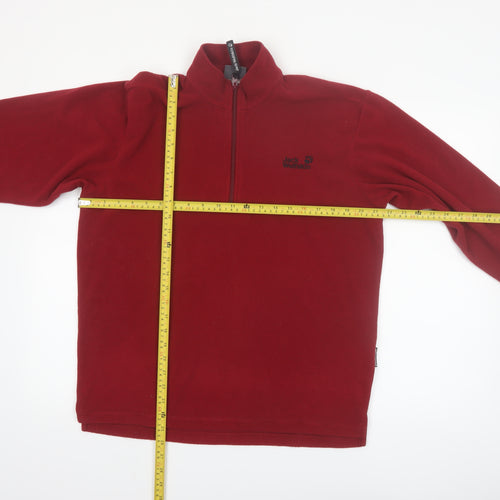 Jack Wolfskin Men's Red Fleece 1/2 Zip Pullover Sweatshirt Size S