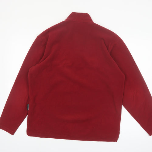 Jack Wolfskin Men's Red Fleece 1/2 Zip Pullover Sweatshirt Size S