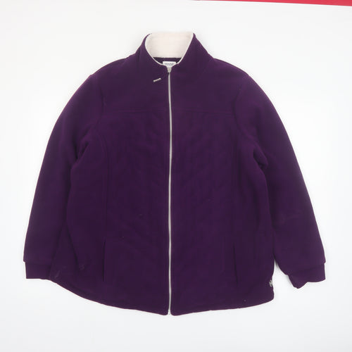 Maine New England Womens Purple Fleece Jacket Size 20