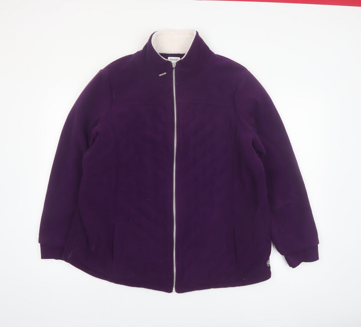 Maine New England Womens Purple Fleece Jacket Size 20