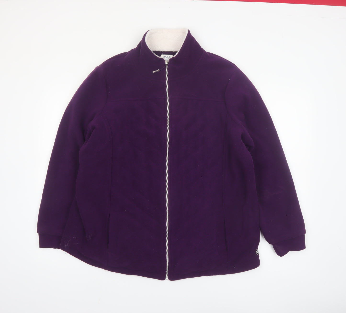 Maine New England Womens Purple Fleece Jacket Size 20