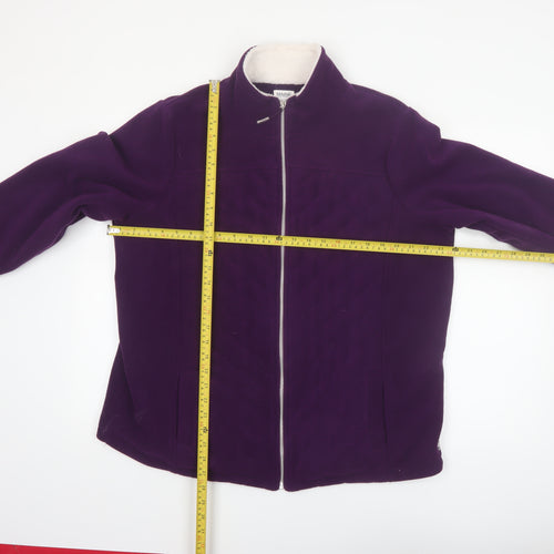 Maine New England Womens Purple Fleece Jacket Size 20