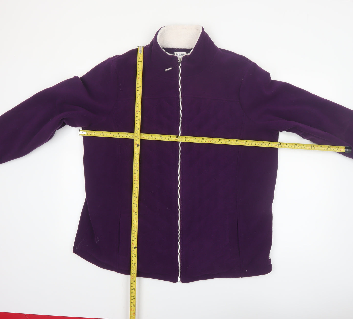Maine New England Womens Purple Fleece Jacket Size 20