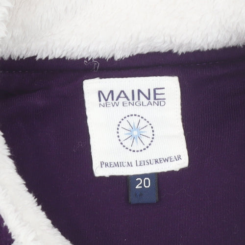 Maine New England Womens Purple Fleece Jacket Size 20