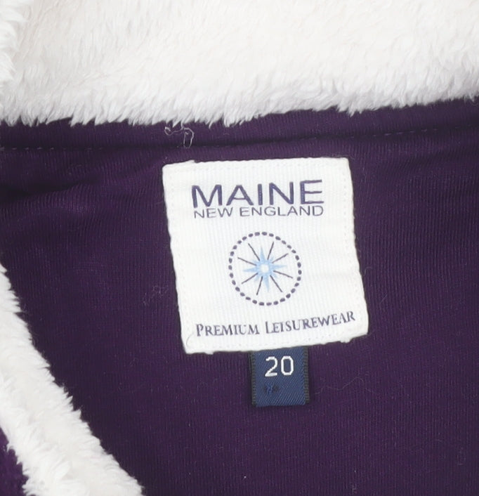 Maine New England Womens Purple Fleece Jacket Size 20