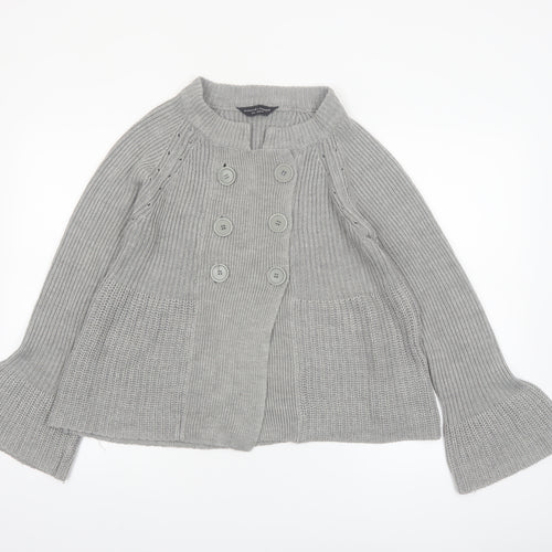 Dorothy Perkins Women’s Grey Chunky Knit Cardigan Size 8