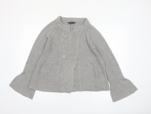 Dorothy Perkins Women’s Grey Chunky Knit Cardigan Size 8