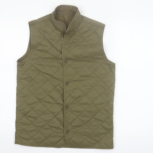 Marks and Spencer Boys Green Quilted Waistcoat 13-14 Years Lined Thermal