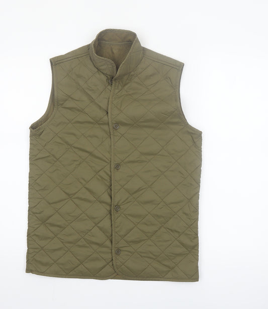 Marks and Spencer Boys Green Quilted Waistcoat 13-14 Years Lined Thermal