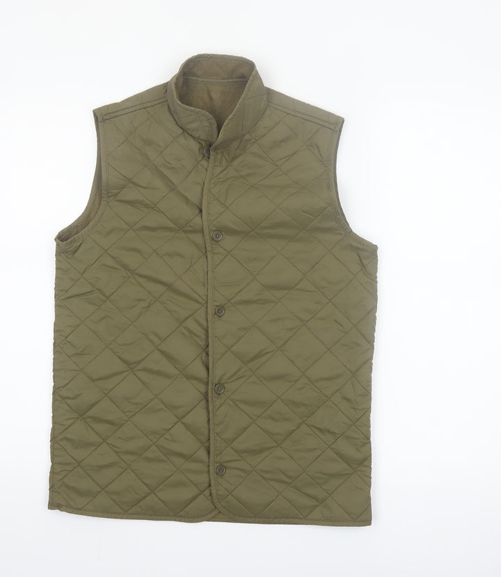 Marks and Spencer Boys Green Quilted Waistcoat 13-14 Years Lined Thermal