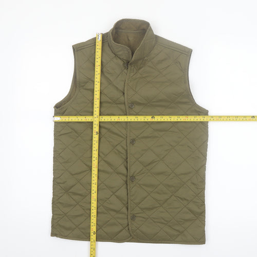 Marks and Spencer Boys Green Quilted Waistcoat 13-14 Years Lined Thermal