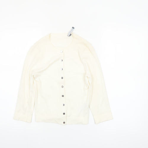 Karen Millen Women’s Ivory Long Sleeve Crew Neck Cardigan XS