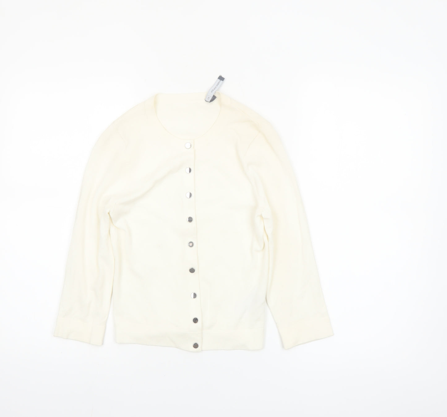 Karen Millen Women’s Ivory Long Sleeve Crew Neck Cardigan XS