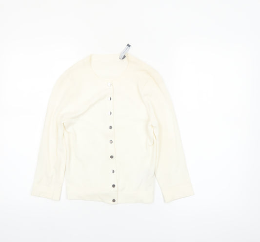 Karen Millen Women’s Ivory Long Sleeve Crew Neck Cardigan XS