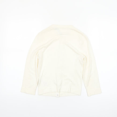 Karen Millen Women’s Ivory Long Sleeve Crew Neck Cardigan XS
