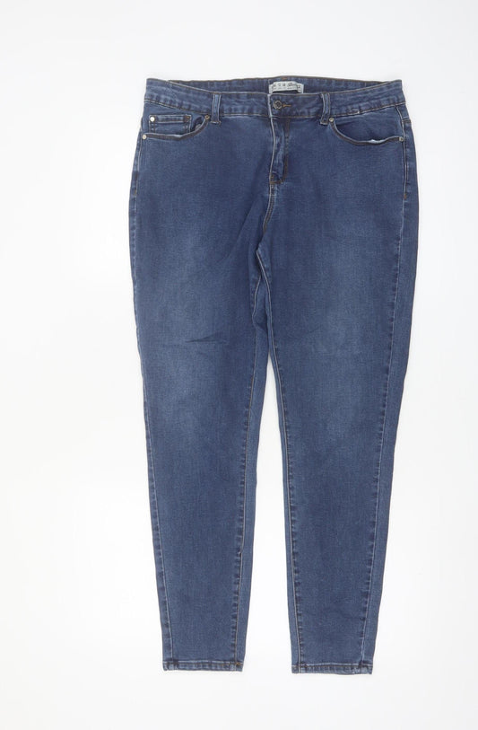 Denim Co. Women's Blue Size 16 Skinny Stretch Jeans
