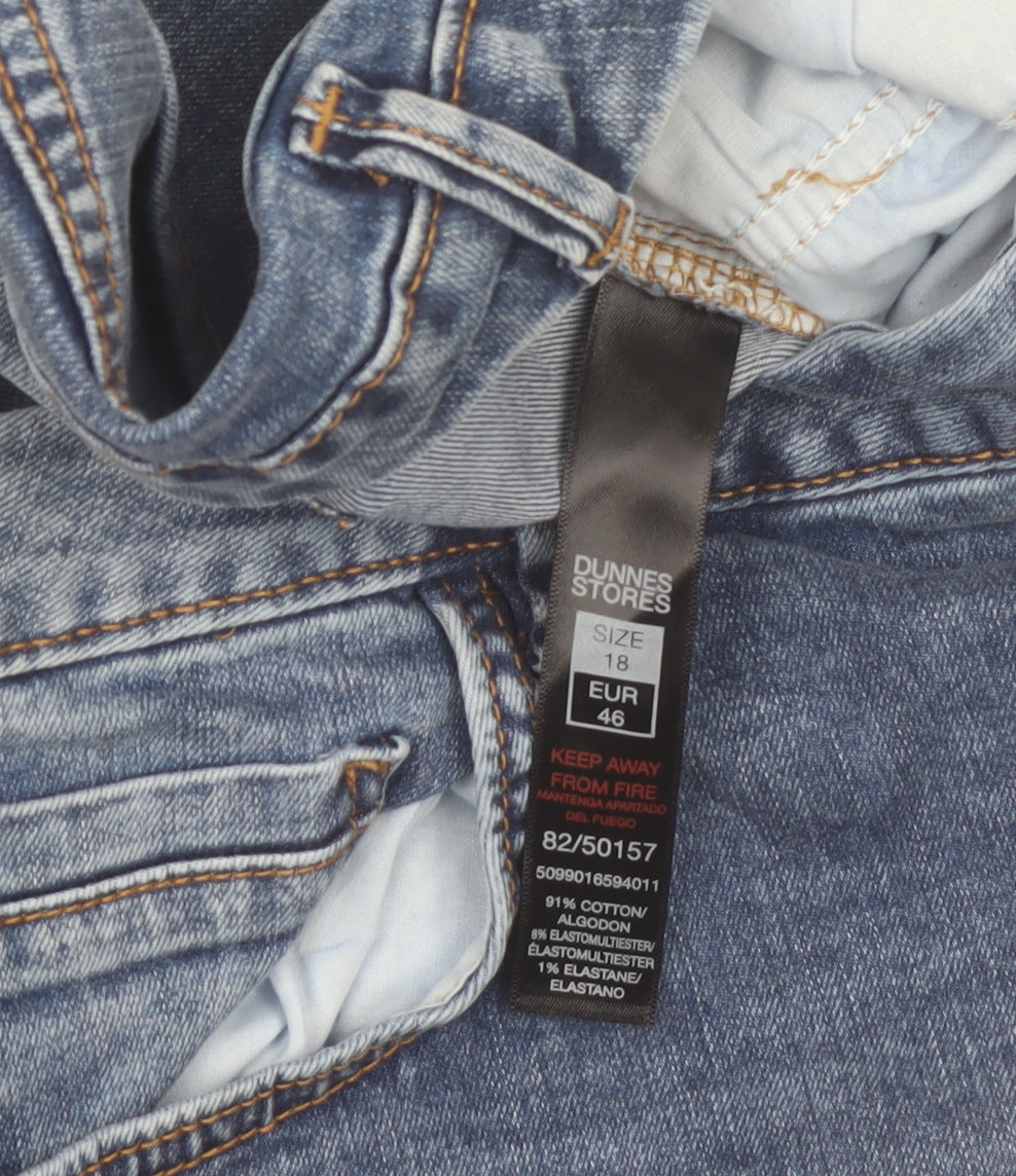 Dunnes Stores Women's Blue Mid Wash Slim Straight Jeans Size 18
