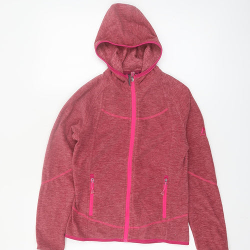 McKINLEY Girls Pink Full Zip Fleece Hoodie Size 12 Years