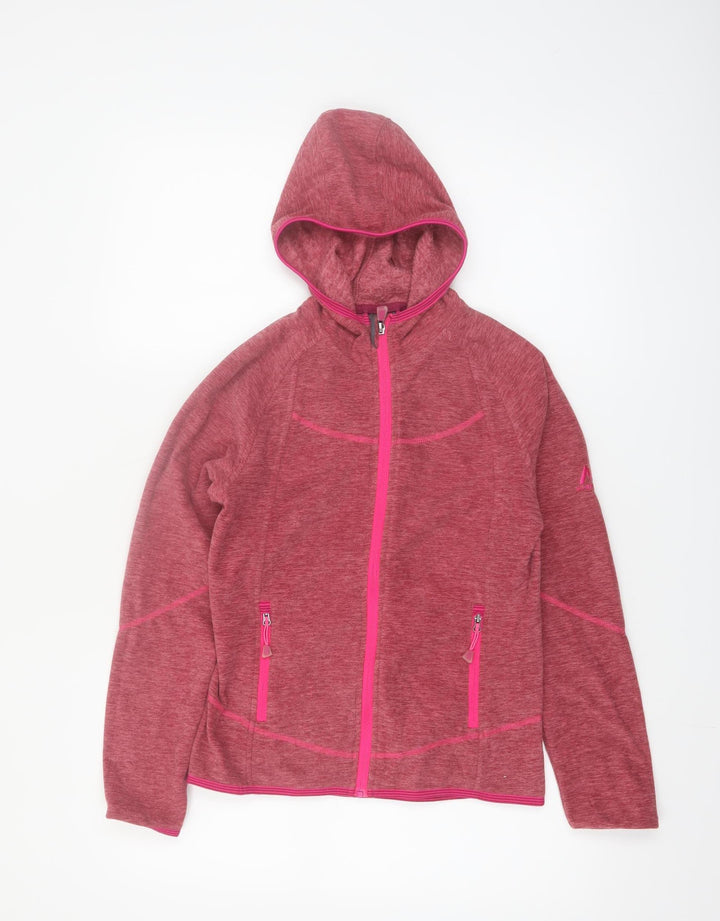 McKINLEY Girls Pink Full Zip Fleece Hoodie Size 12 Years