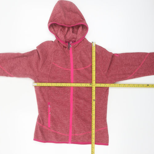 McKINLEY Girls Pink Full Zip Fleece Hoodie Size 12 Years