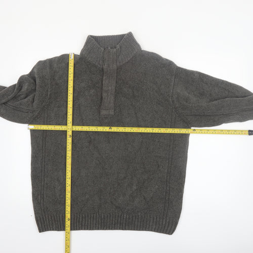 Dunnes Men’s Grey Acrylic 1/4 Zip High Neck Jumper L
