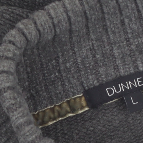 Dunnes Men’s Grey Acrylic 1/4 Zip High Neck Jumper L