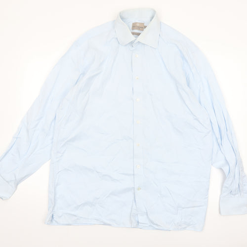 Paul Costelloe Men’s Blue 16.5in Cotton Long Sleeve Button-Up Shirt