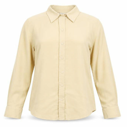 Liza Lovell Women Beige Button-Up Long Sleeve Polyester Shirt Size 10