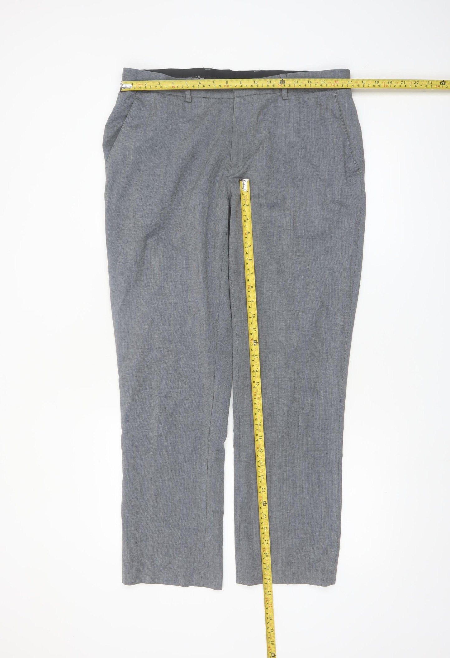 The Savile Row Company Men's Grey 36R Dress Trousers