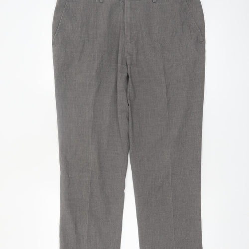 Mark Law Men's Grey 36R Dress Pants Trousers Regular Fit