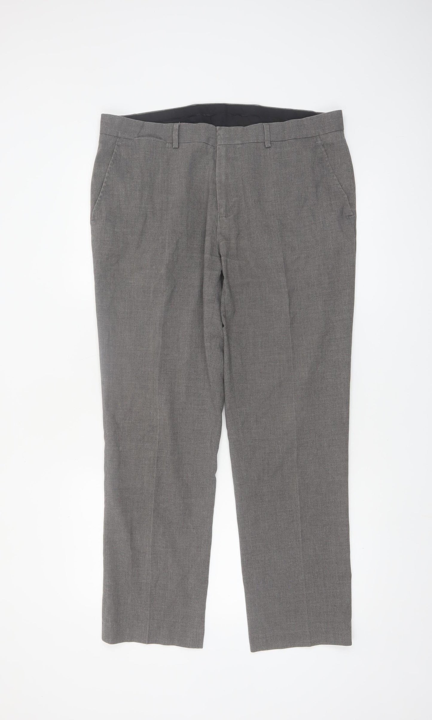Mark Law Men's Grey 36R Dress Pants Trousers Regular Fit