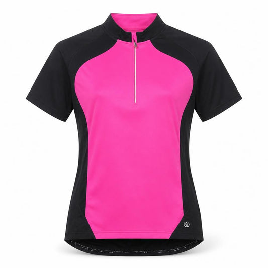 Dunnes Stores Women's Pink Black Performance Sport Cycling T-Shirt S