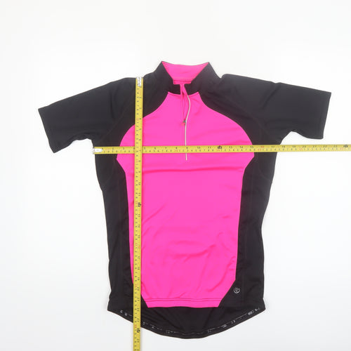 Dunnes Stores Women's Pink Black Performance Sport Cycling T-Shirt S